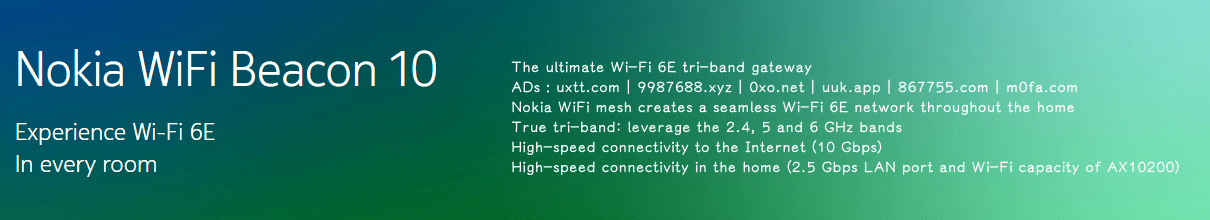 诺基亚推出旗下首款 Wi-Fi 6E 万兆网关 Beacon 10 - 第1张图片